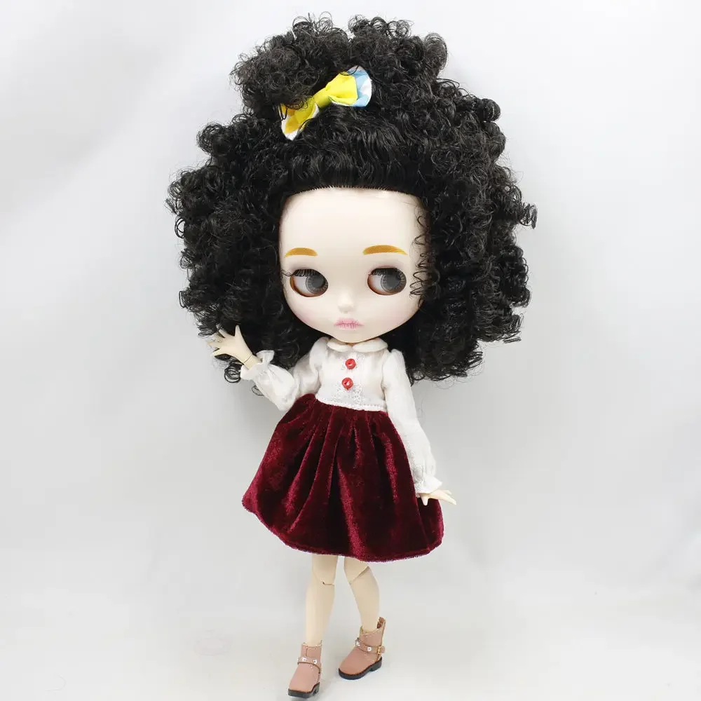

ICY DBS Blyth Doll For Series No.BL9103 Black Afro hair Carved lips Matte face Joint body 1/6 bjd