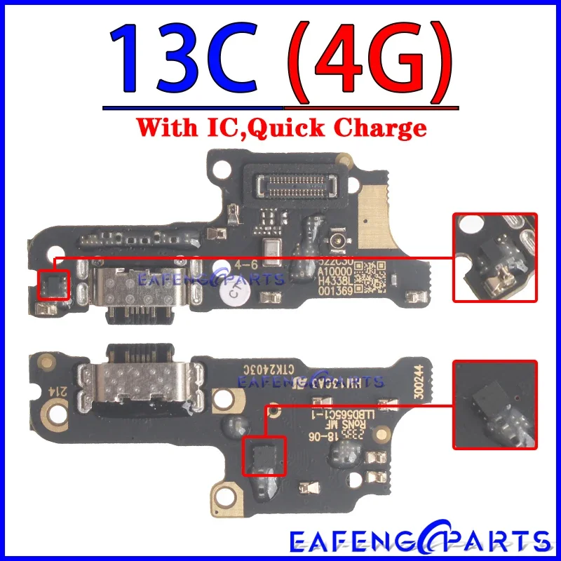 Usb Dock Charger Connector for Xiaomi Redmi Note 12 12S 13C Pro Plus + 4G 5G Charging Board Flex Ports Module