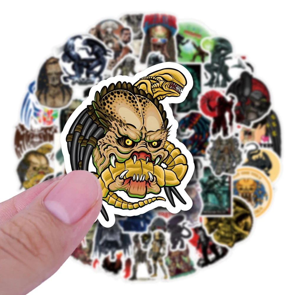 10/30/50PCS Predator Horror Movie Stickers Monster Kids Toy DIY Skateboard Luggage Phone Fridge Car Motorcycle Decals Graffiti