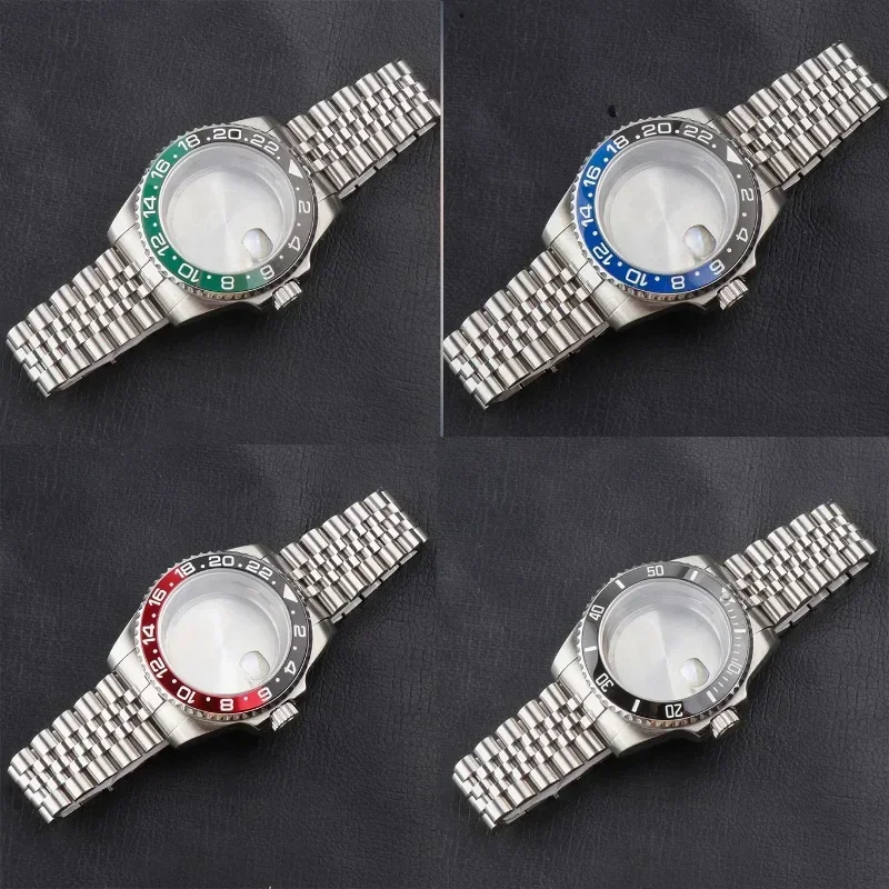 

40mm 316L Stainless Steel Watch Nh35 Case With Watchband fit NH35 NH36 Waterproof 10ATM for SUB Watch Accessories Parts DIY