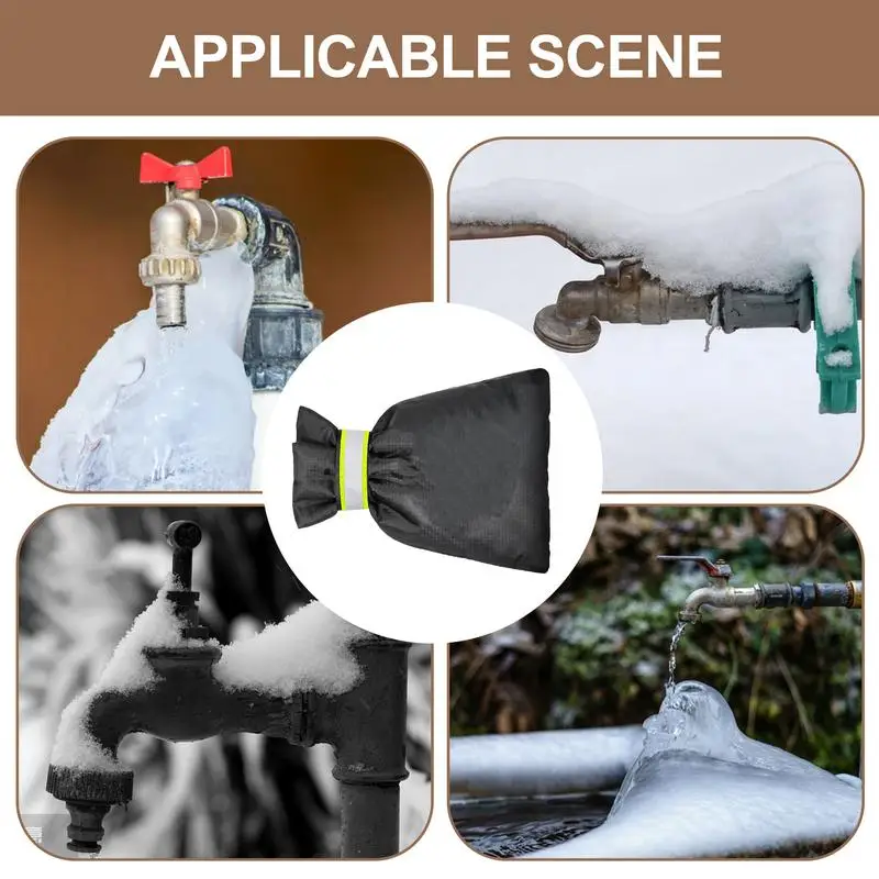 Faucet Freeze Protection Cover Winter Anti-Freeze Protective Cover With Reflective Strip Faucet Protection Supplies For Garden