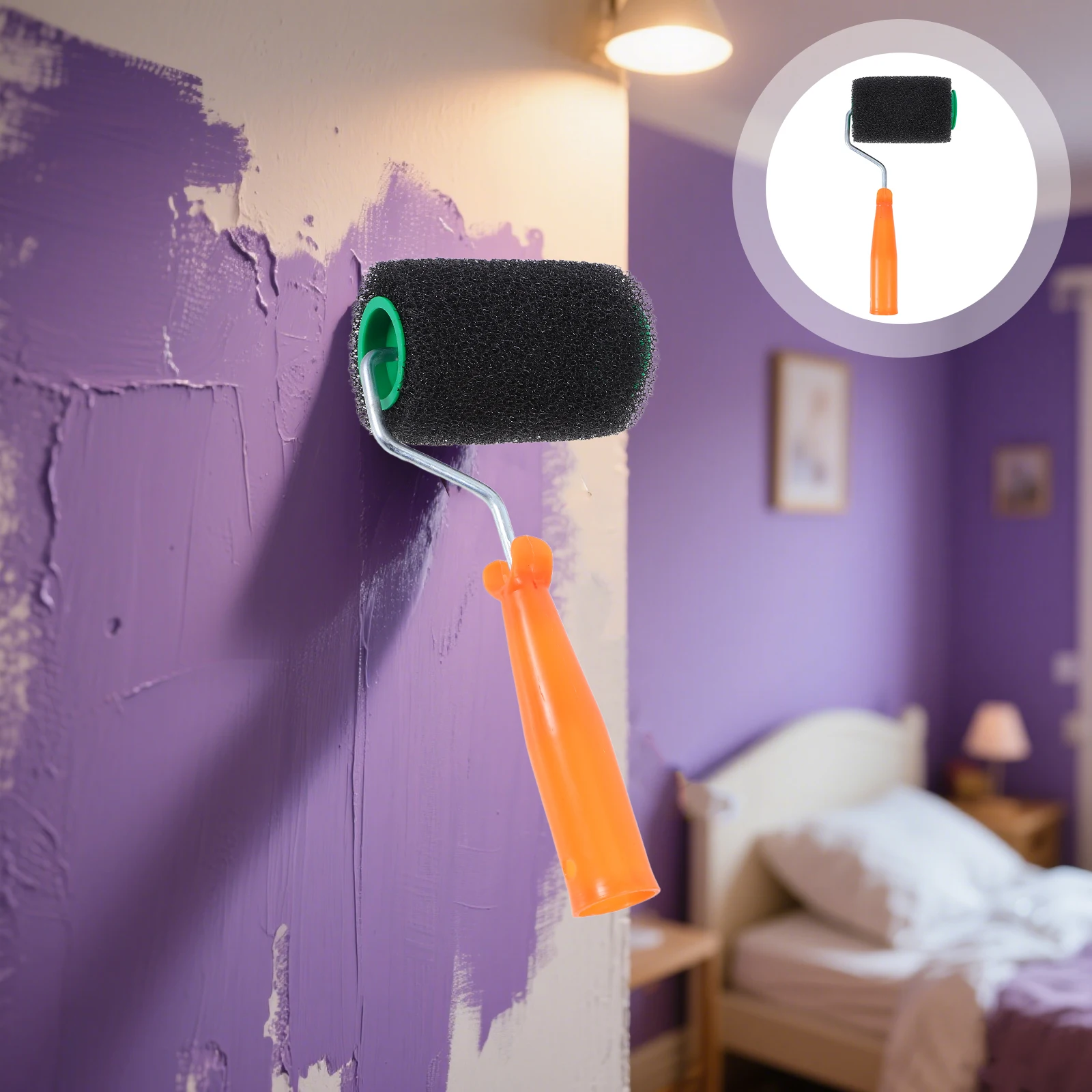 

1 set 1 Set Mini Paint Frame Small Brush Repair Paste Trim Edges Bathroom Elastic Fiber Durable Wall Patching Tool
