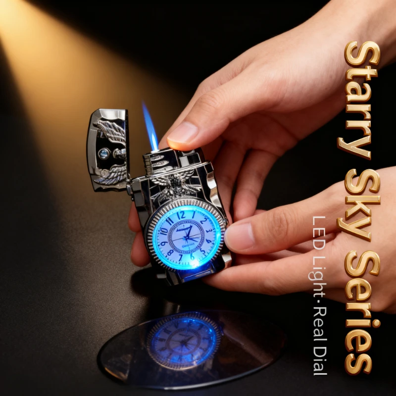 

Compact Butane Torch Lighter - Turbo Jet Flame, Windproof Direct Fire, Fits Cigars Cigarettes, Men's Gift，cigarette Accessories