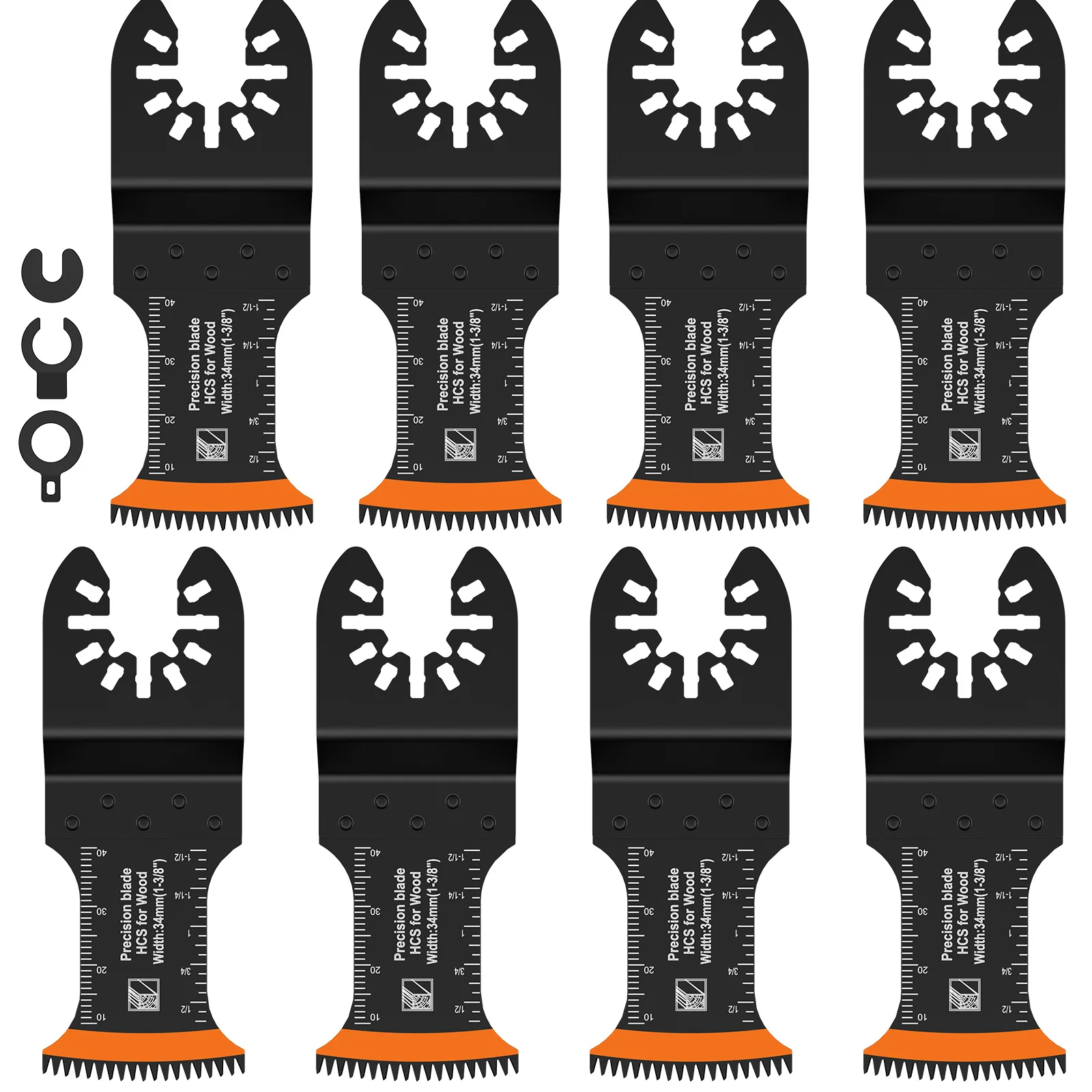 8/10 Stuks Japanse Oscillerende Zaagbladen HighCarbon Teel Bi-Metaal Gebogen Rand Multitool Blades Sharp Slijtvast Snijblad - afbeelding 1