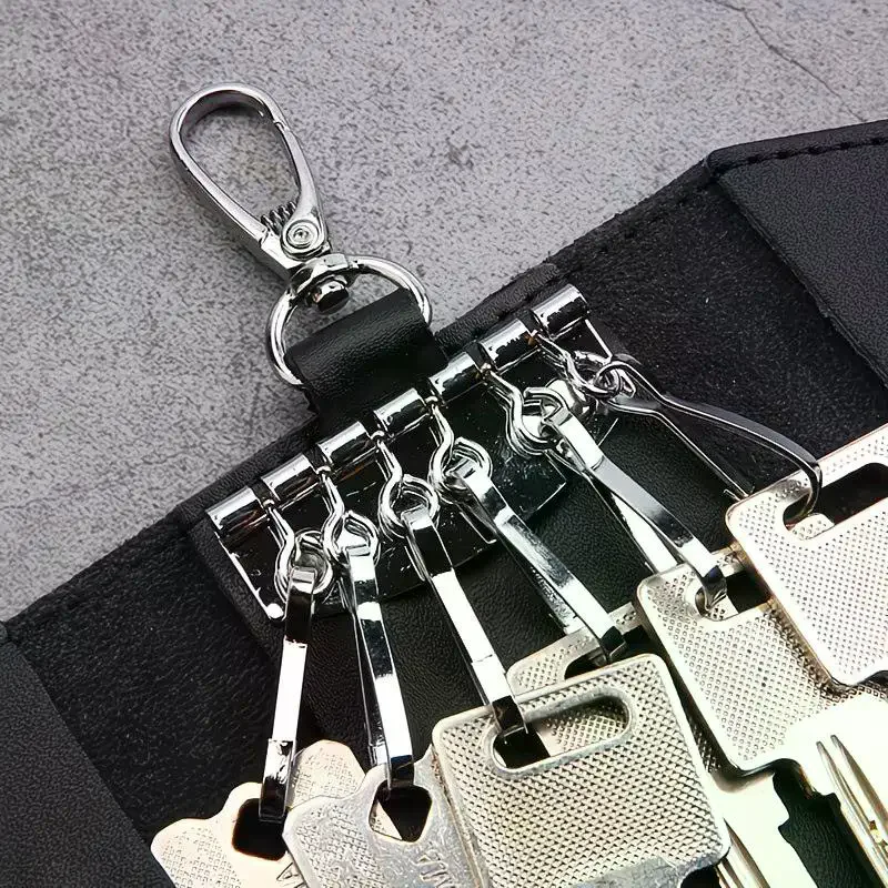 1PC Key Holders Wallet Row 6 Hooks Clasp Clip Hardware Rivet Hook Keyring Chain DIY Leather Accessories No Rust