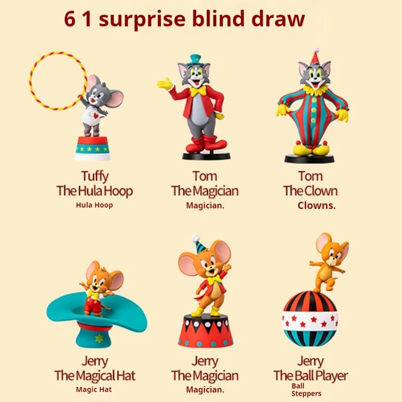 Disney Tom And Jerry Circus Troupe Series Blind Box Cool Action Figure Mystery Box Christmas Gift Kids Toys Children Toy Replica