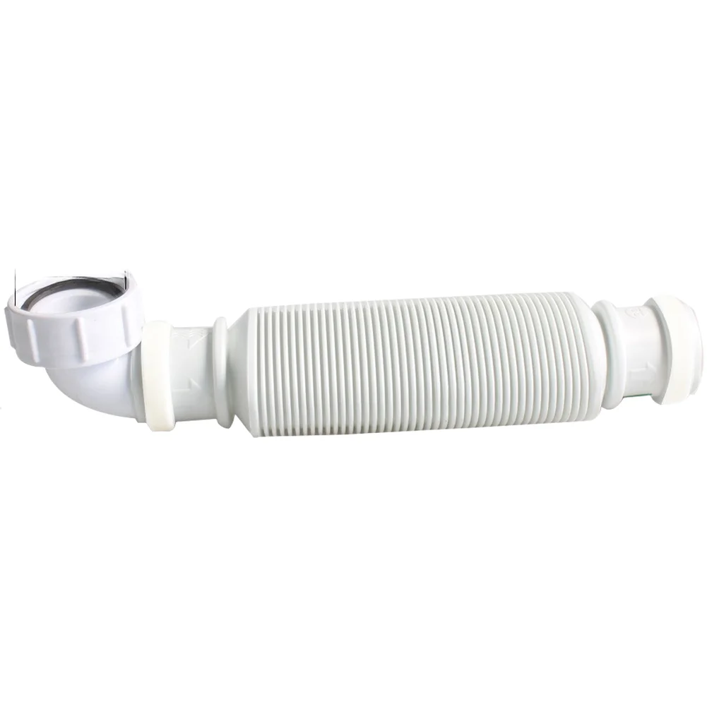 Quick Fit 1.25 Inch Drain Pipe for Bathroom Kitchen Sinks Compatible with Standard 1.25 Inch Connectors PP White