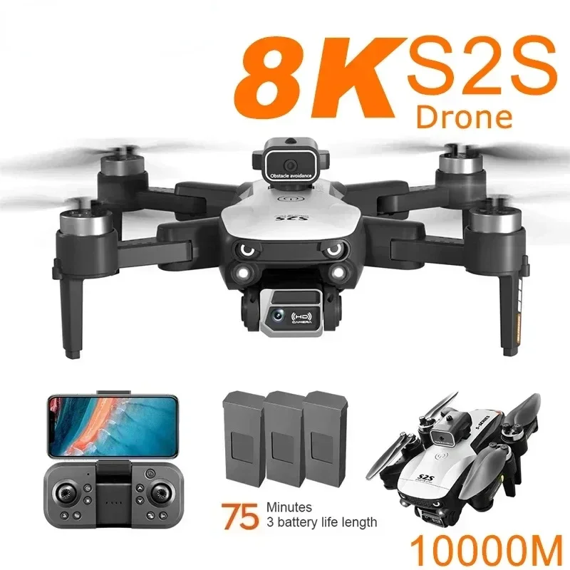 S2S Drone 8K HD 5G GPS Aerial Photography Dual-Camera 360° All-around Obstacle Avoidance Brushless Drone Quadcopter UAV Toys