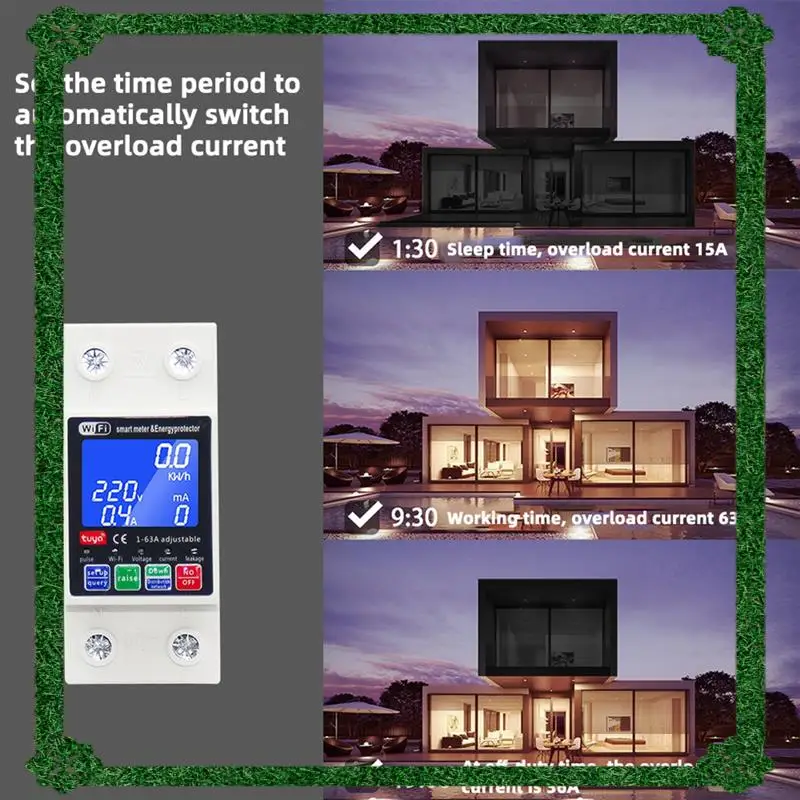 24-Hour Delivery Tuya Wifi Enabled 63A Smart Circuit Breaker Voltage Relay 220V Leakage Protection Automatic MCB Switch For Smar