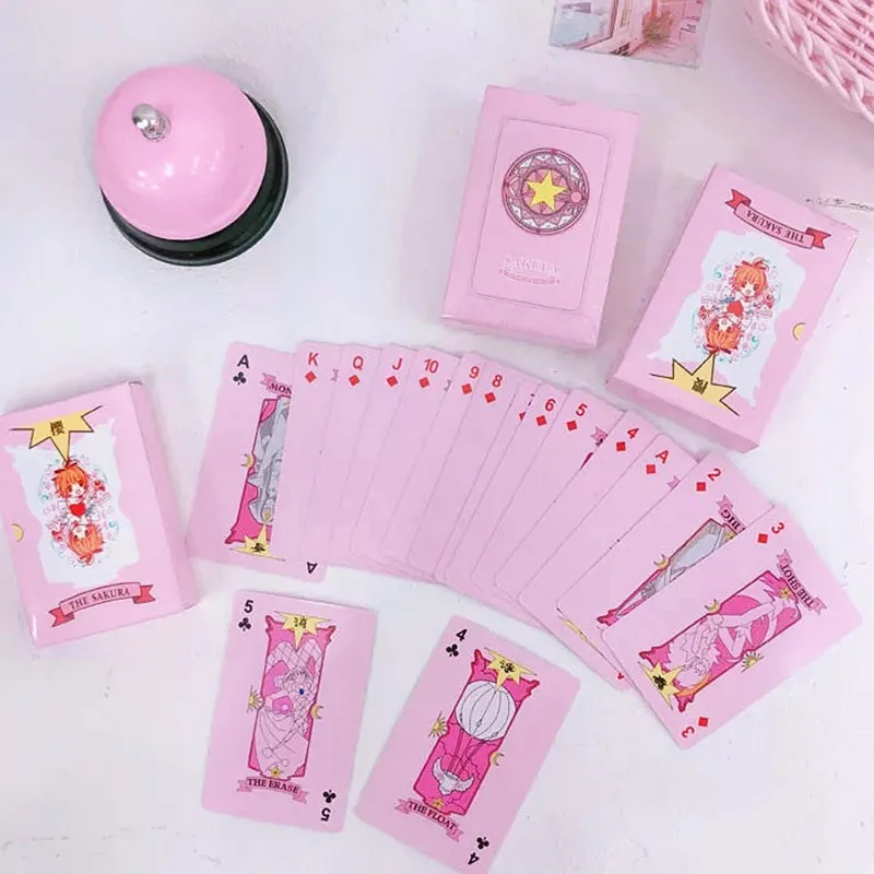 

54Pcs Anime Card Captor Sakura Poker Game Card Lovely Girl Kawaii Lolita Playing Card Poker Card Joy Decompression