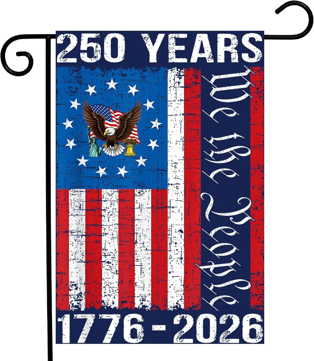 250th Anniversary USA Garden Flag | Double Sided 3 Ply | 250 Years American Anniversary Flag, Patriotic Banner America Yard  MMZ