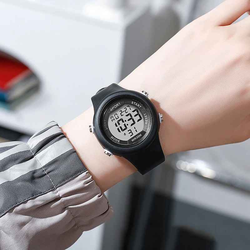 ساعة رياضية عصرية للأطفال، ساعة منبه مضيئة مقاومة للماء، ساعة يد إلكترونية ذكية للأولاد والبنات، ساعات هدية