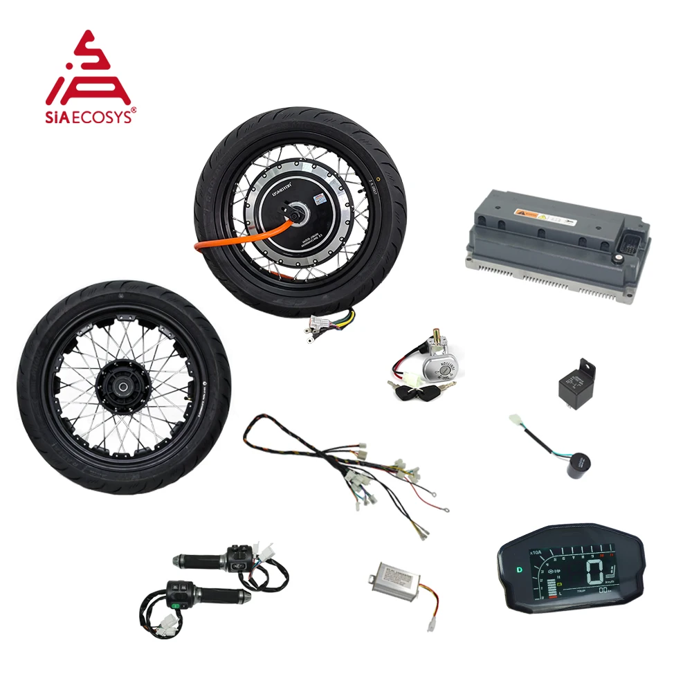 

QSMOTOR 17x4.25 inch 273 8000W V3 72V 120kph High Speed E-Motorcycle Spoke Hub Motor with EM200-2 Controller Conversion Kit