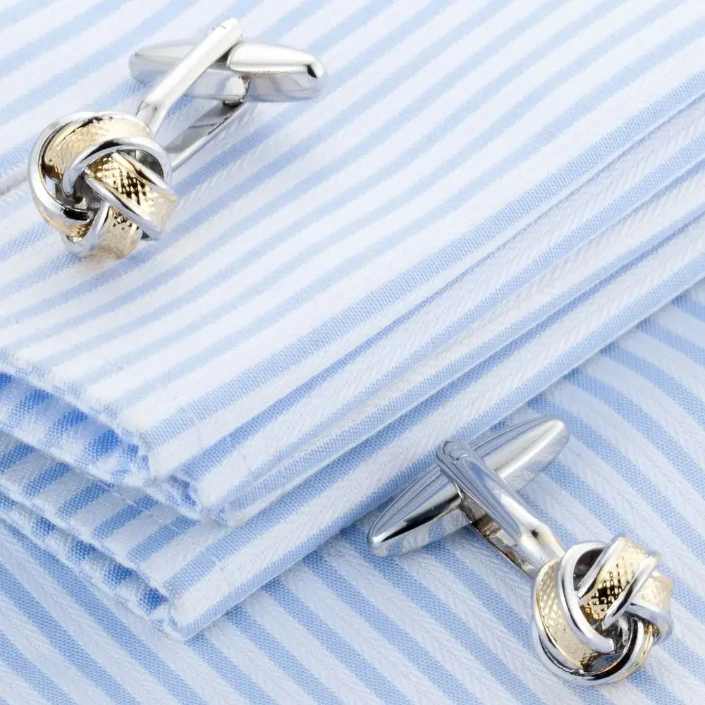 Business Cufflinks French Shirts Cuffs Buttons Gold and White Two-color Twist-shaped Cuff Links Fashion Men\'s Women\'s Jewelry