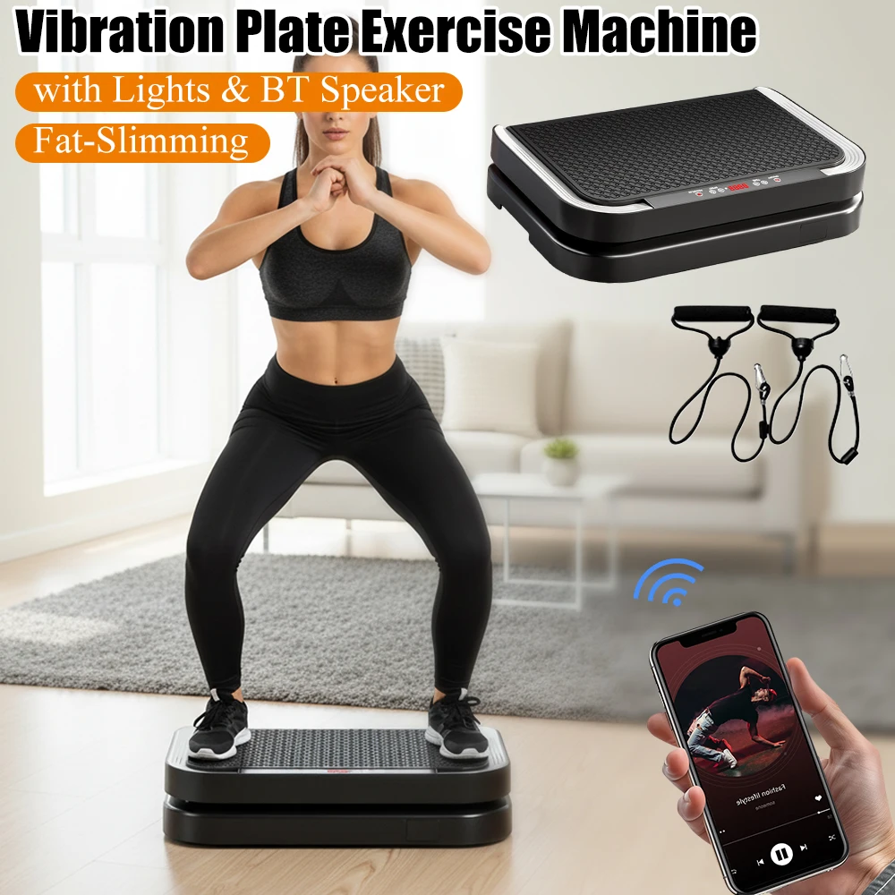 

Vibration Plate Machine 200 Speed Levels Bluetooth Speaker Abdominal Workout Equipment Fat Burning Weight Loss Home Fitness Gym