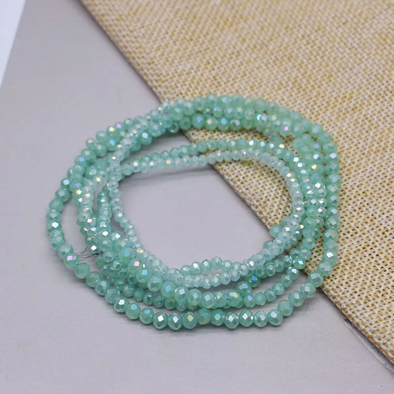 1 2 3 4Mm Rose Rood Verven Rondelle Kristallen Glazen Kralen Platte Facet Losse Spacer Glazen Kralen Voor Sieraden maken Sieraden Diy