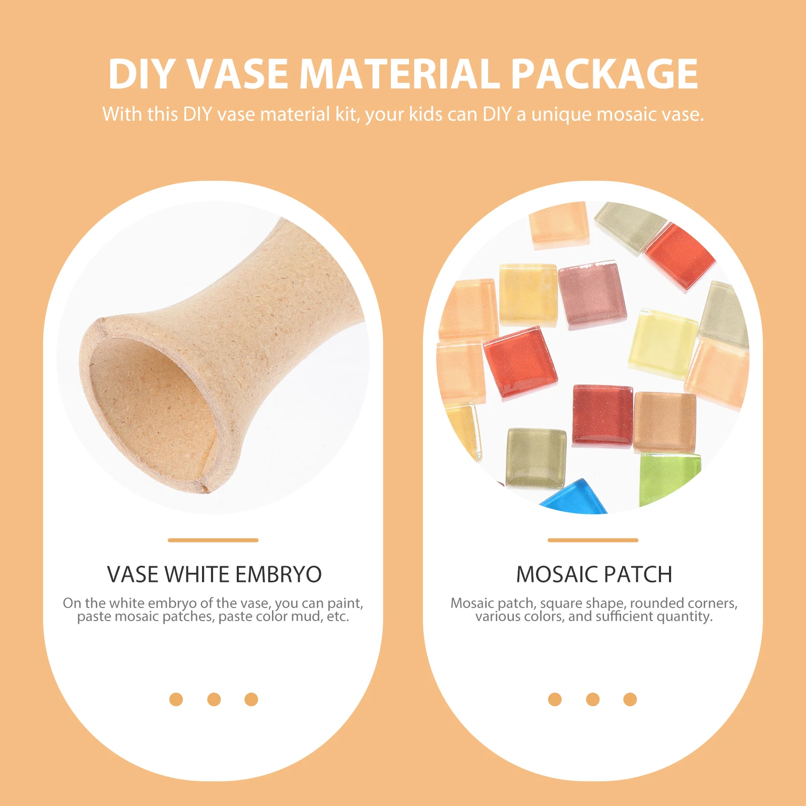 

Wooden DIY Vase Kit Creative Handmade Flower Holder for Children Mosaic Decor Artistic Vase Supply Wooden Flower Bottle