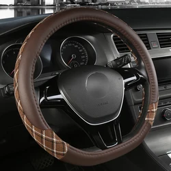 Universal Leather Hemp Splicing Car Steering Wheel Cover For Mercedes Benz All Model E C GLA GLE GL CLA ML GLK  Car Accessories