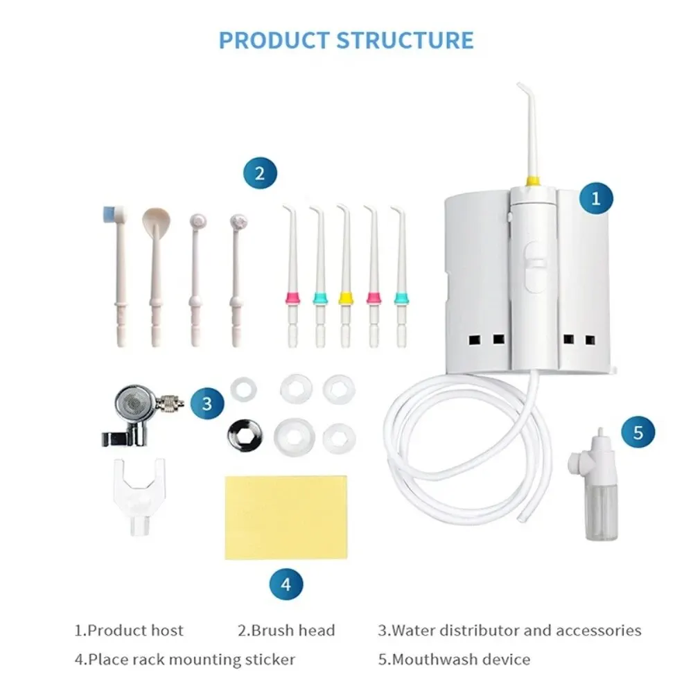 New Water Faucet Oral Irrigator Dental Flosser Portable 10 Tip Implement Irrigation Tooth Flossing Irrigation SPA Mouth Cleaner