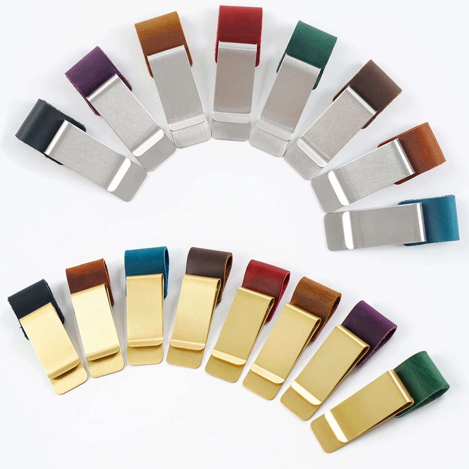 Clip de stylo en laiton et cuir, clip de stylo en métal série Crazy horse/Wax accessoires de carnet de voyage