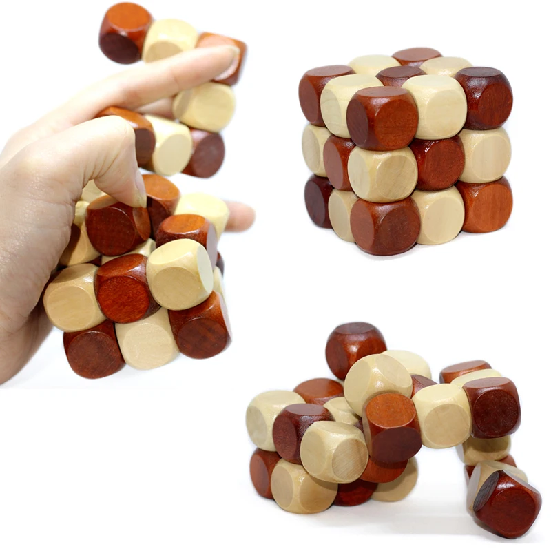 Speed Cube Magic Puzzle Twist Montessori Children Educational Toys Wooden Brain Teasers For Kids Adults Rompecabezas De Ingenio