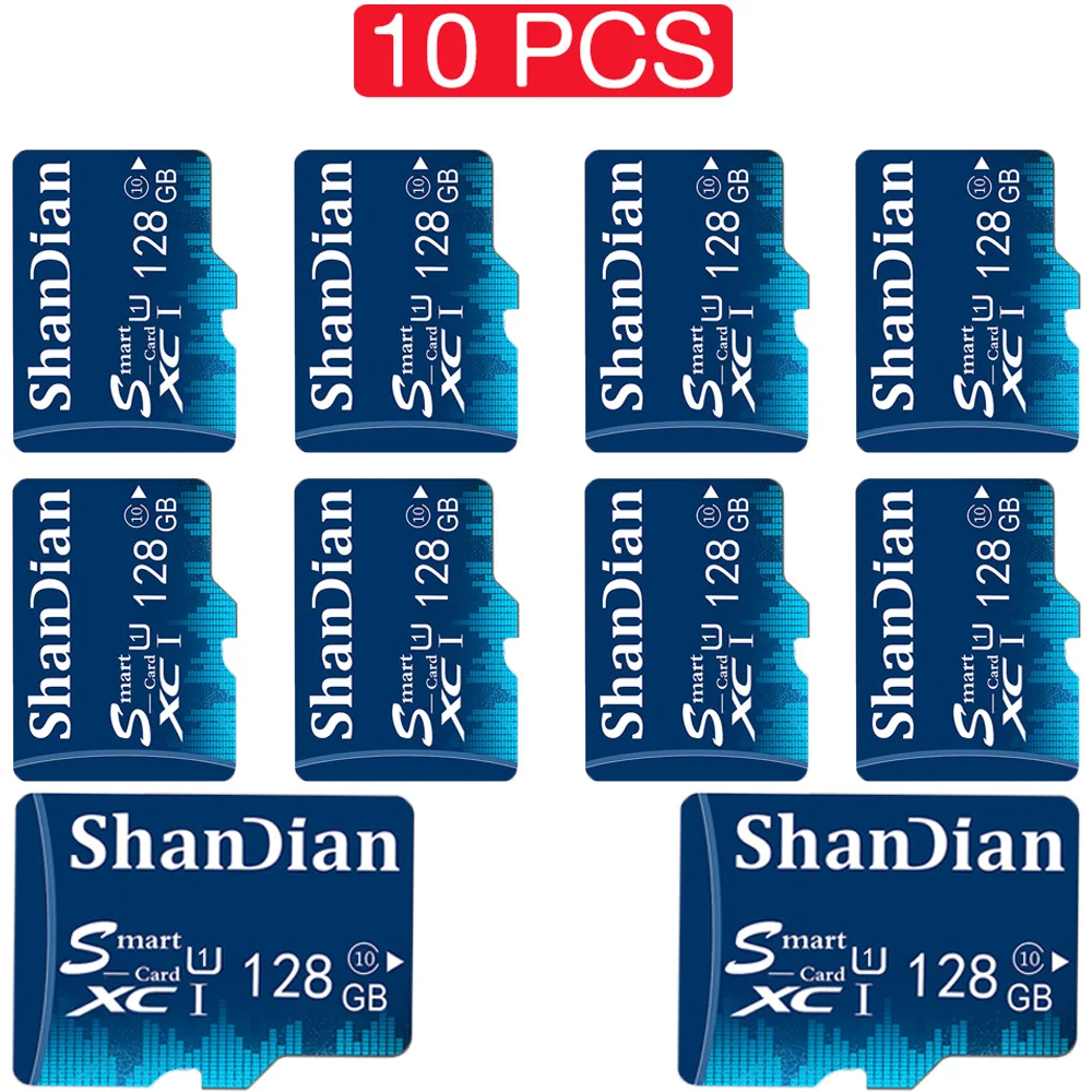 

SHANDIAN 10 шт./партия, 100% оригинальная мини SD-карта, класс 10, карта памяти 16 Гб, 32 ГБ, 64 ГБ, 128 ГБ, TF-карта, карта памяти для телефона, ПК