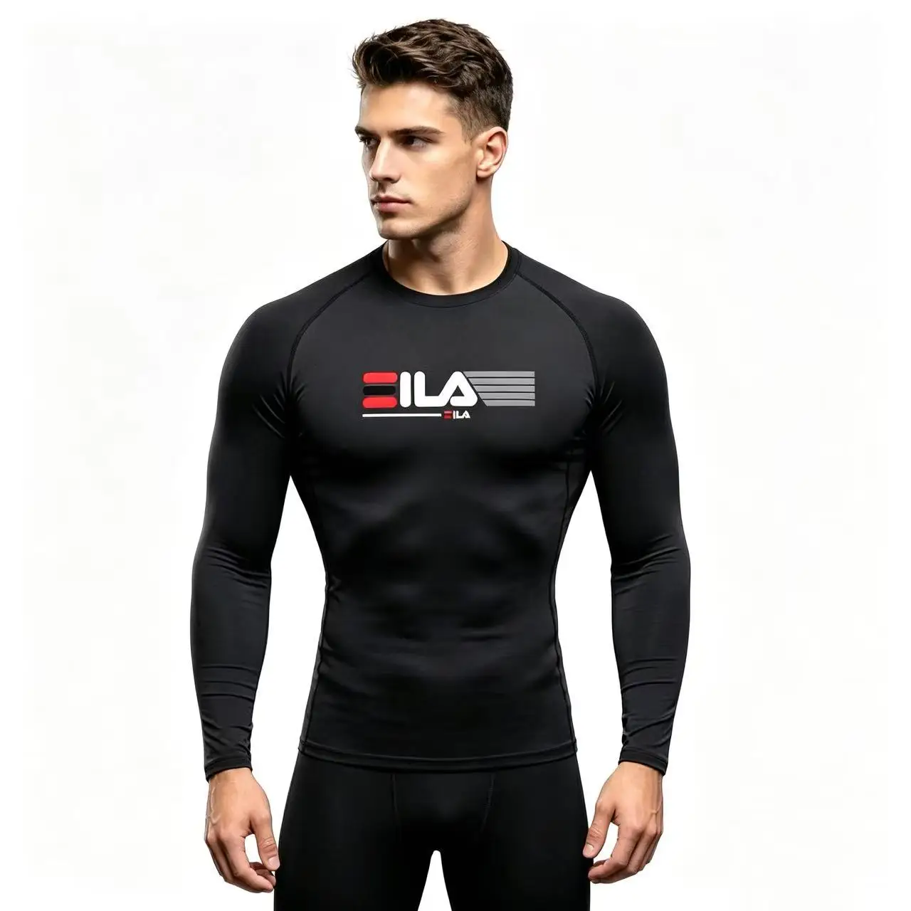 T-shirt imprimé pour hommes, coupe ajustée, évacuant l'humidité, respirant, à la mode, pour basket-ball, fitness, entraînement en salle de sport, musculation, sport