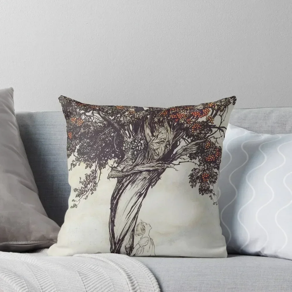 

Arthur Rackham: The Hawthorne Tree Throw Pillow sleeping pillows Sitting Cushion Cushions For Sofa Cushions Home Decor pillow