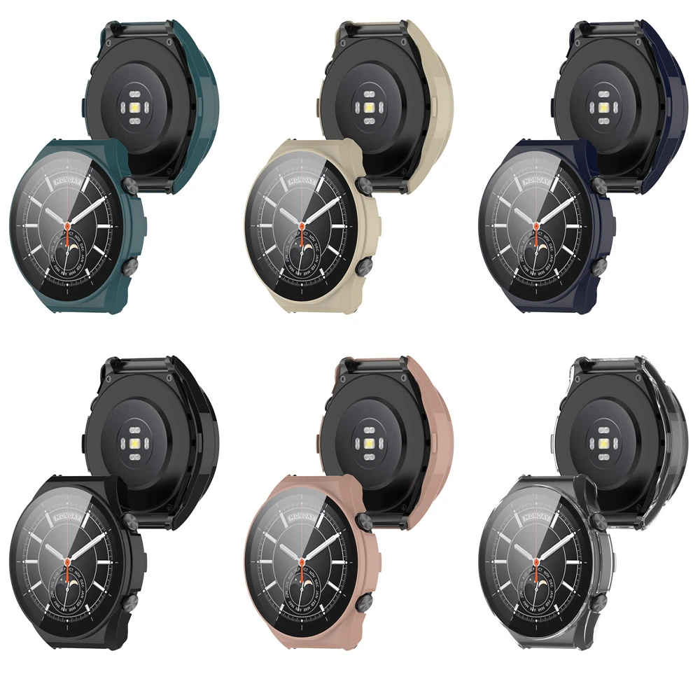 Proteggi schermo in vetro temperato e custodia per Xiaomi Watch S1 Frame accessori protettivi sottili per PC di alta qualità