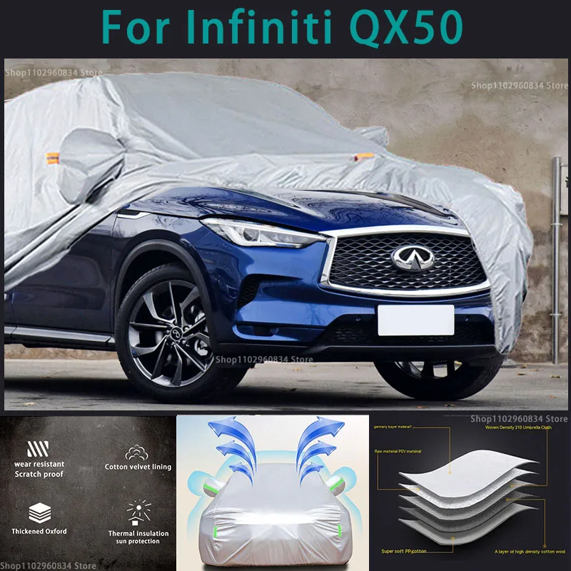 

For Infiniti QX50 210T Waterproof Full Car Covers Outdoor Sun uv protection Dust Rain Snow Protective Auto Protective cover