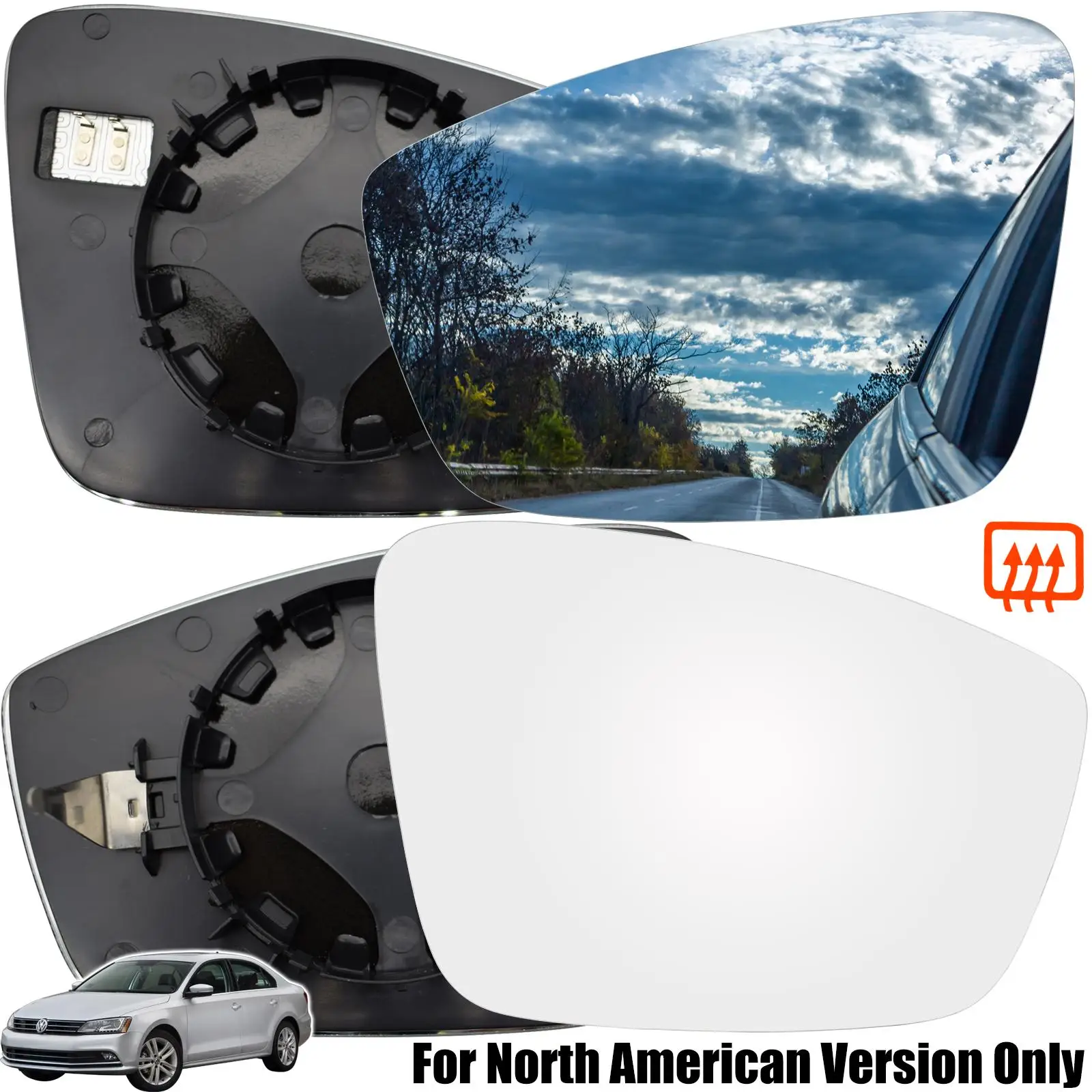 For VW Jetta Mk6 Passat  Beetle Classic 2011 - 2019 Left Right Door Side Wing Mirror Glass Heated Rear View Rearview Us Model