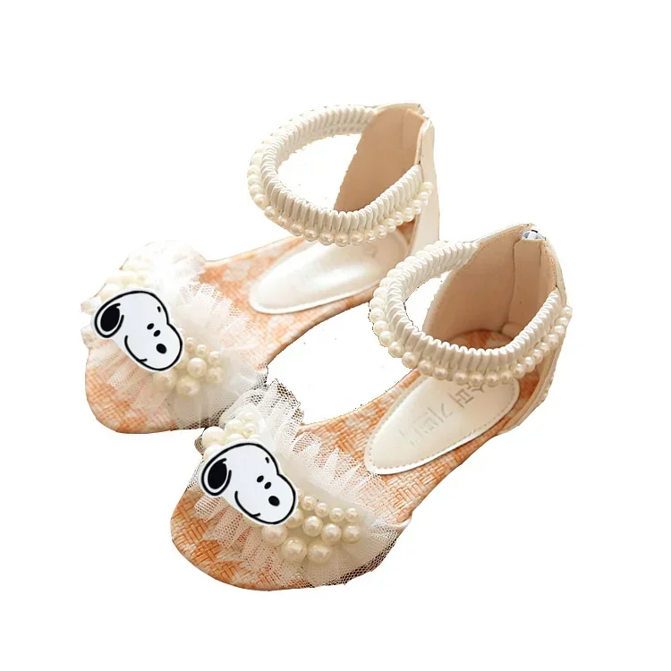 Snoopy Children's shoes summer new 2022 girls sandals princess shoes soft bottom children's beach shoes Roman