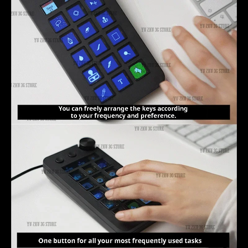 Mirabox N1 Series Stream Deck Visually Customizable Desktop Console With Screen Knob  USB Type-C for OBS Youtuber Twitch