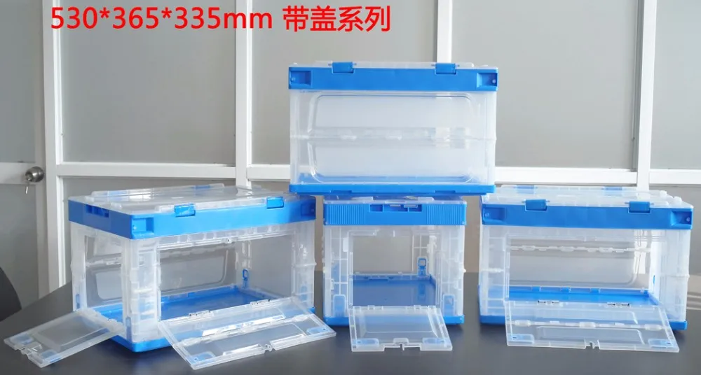 Plastic Flower Delivery Box Fancy Box Foldable Clothes Storage Stackable Moving Tote Box Bin Crate With Locking Lid