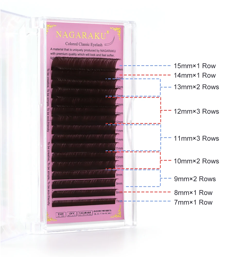 NAGARAKU Braune Wimpern Einzelwimpern-Make-up 16 Reihen Braune Farbe Hochwertig Super Weich Natürlich Synthetisches Nerzhaar – Detail 4