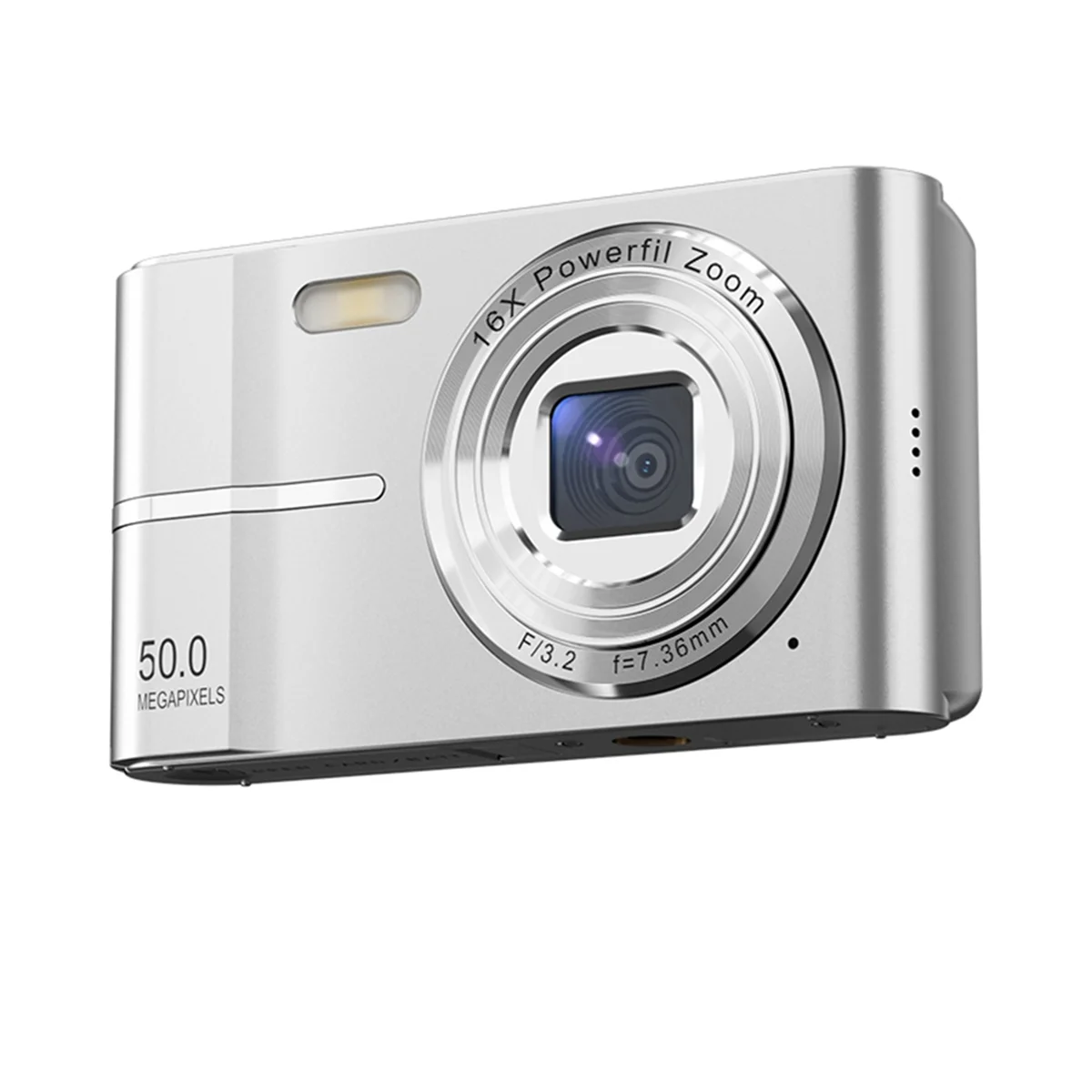 2.4 Inch Retro Digital Camera 4K HD Small Portable CMOS Mini Camera 50MP 16x Zoom Video Recorder Camera Silver