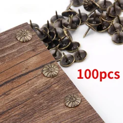 100pcs 11X16mm Antique Golden Brass Decorative Nails Tacks Applied Jewelry Gift Box Table Pushpins Furniture Hardware