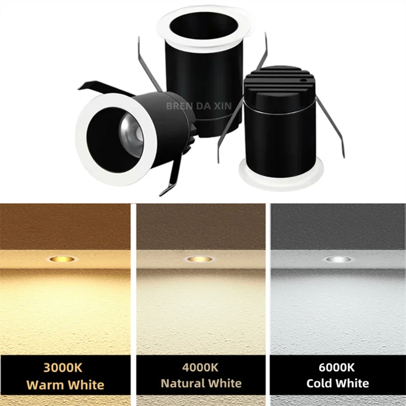 Dimmable Anti-glare Mini LED Downlight Spotlights 3W5W7W10W12W15W Recessed Ultra-Thin COB Sky Flower Lamp Cabinet Home Lighting