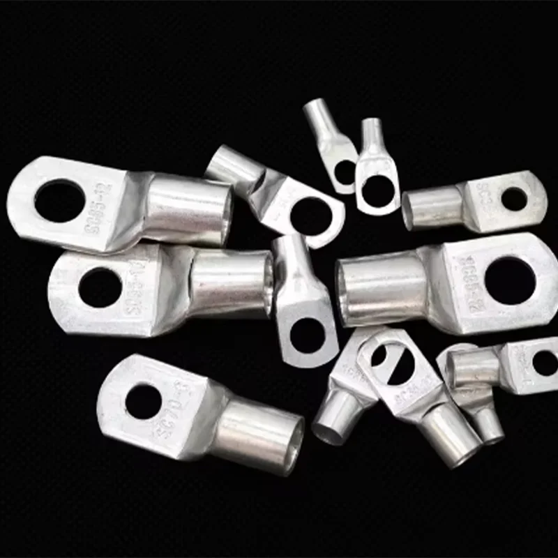 10/50pcs Wire Terminal L-type Right Angle 90 Degree Bend Nose T6/10/16/25-4/6/8/10 Tinned Copper Crimp Connector Cable Lugs