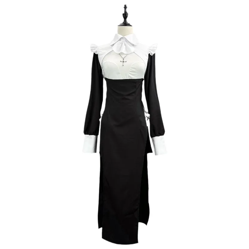 

Plus Size Women Gothic Lolita Dress, Nun & Sexy Nurse Style Uniform,Vintage Corset Steampunk Robe, Ideal for Halloween and Party