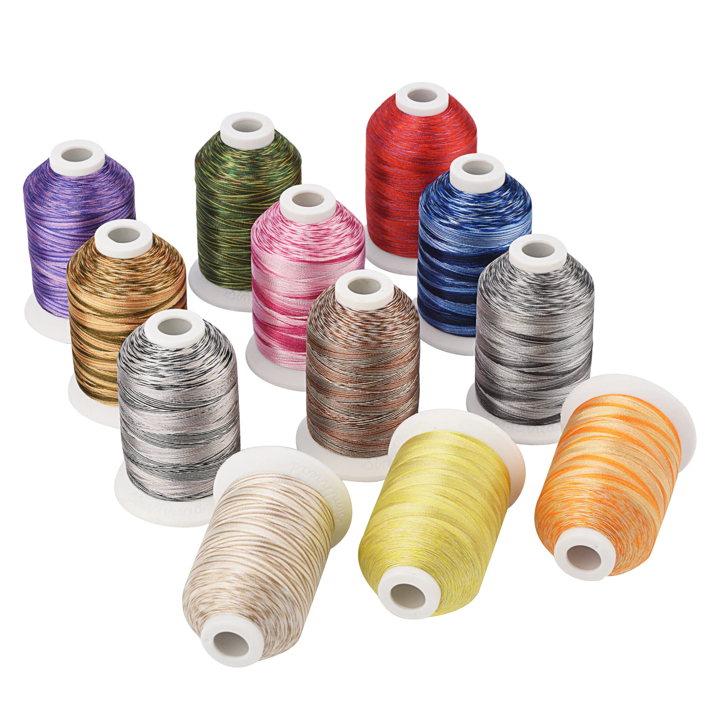 Simthread Assorted 28 Colors Embroidery Machine Thread Variegated Colors Multi Colors Thread