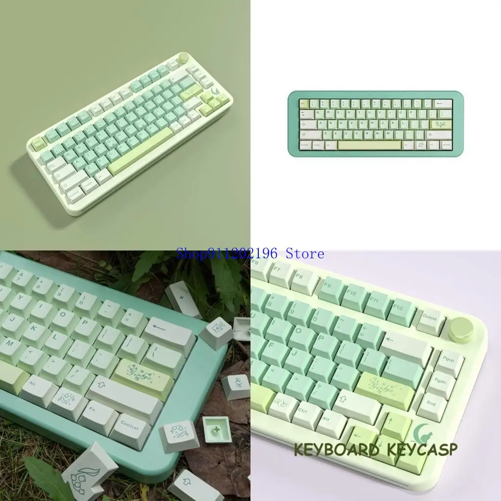 

P82A Ключки Установите Ginkgotheme Green Keycaps для 143 клавиш Cherryprofile и масляного резиста