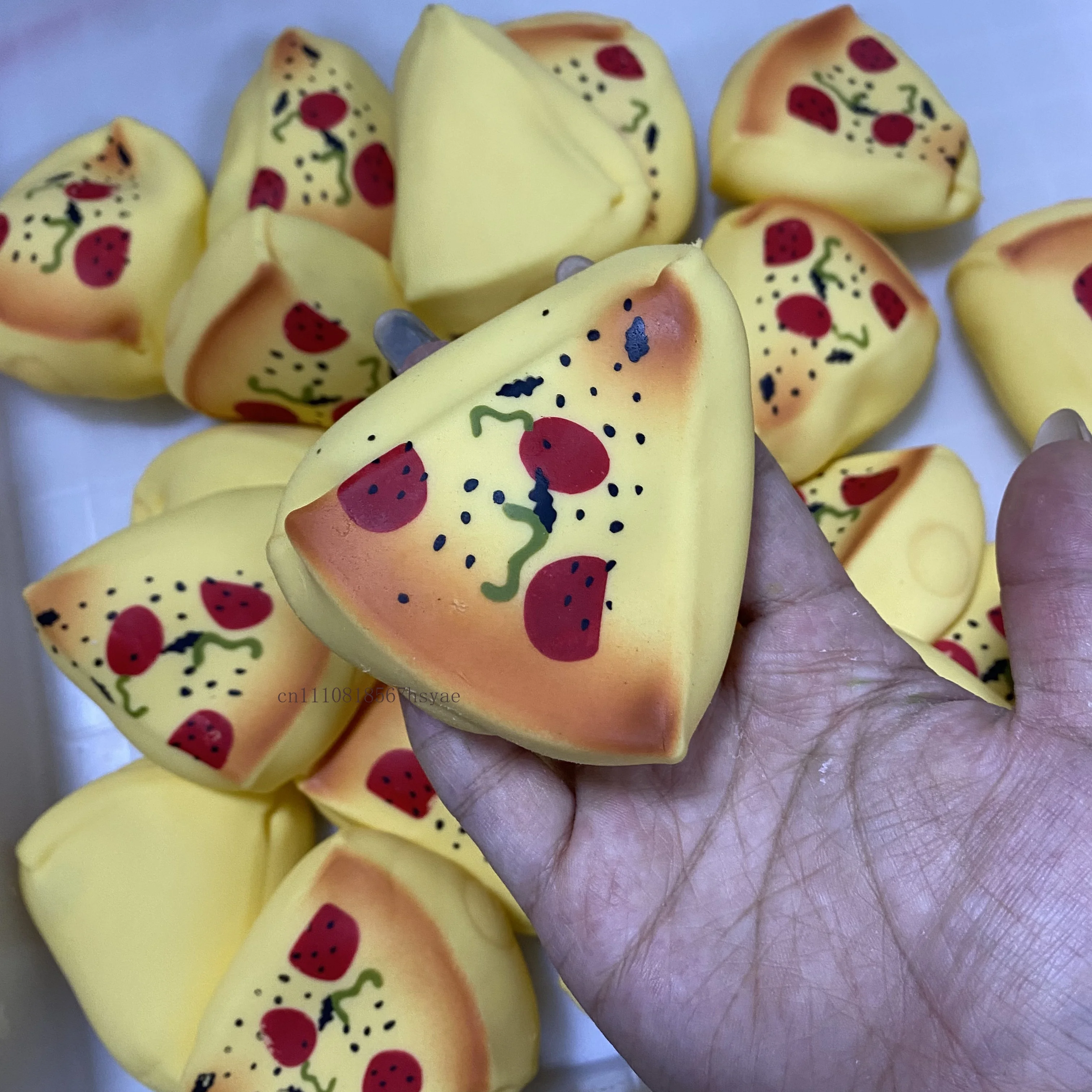 Simulated Pizza Stress Ball Fidget Toy Crunchy Squeeze Toy Round Blocks Filled ASMR Anti Stress Release Hand Relax Gift Toy
