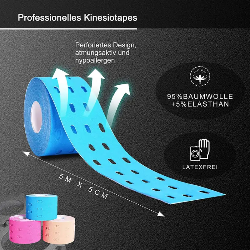 5cm*5m Perforated Muscles Sports Adhesive Tape Therapeutic Care Elastic Physio Pre-cut Kinesiology Tape Bandage Breathable