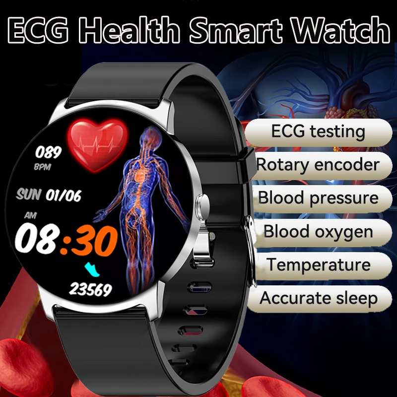 

Healthy Smart Watch for Women Men with ECG SPO2 Temperature Sleep Respiratory Health Monitoring IP67 Bluetooth Call Smartwatches