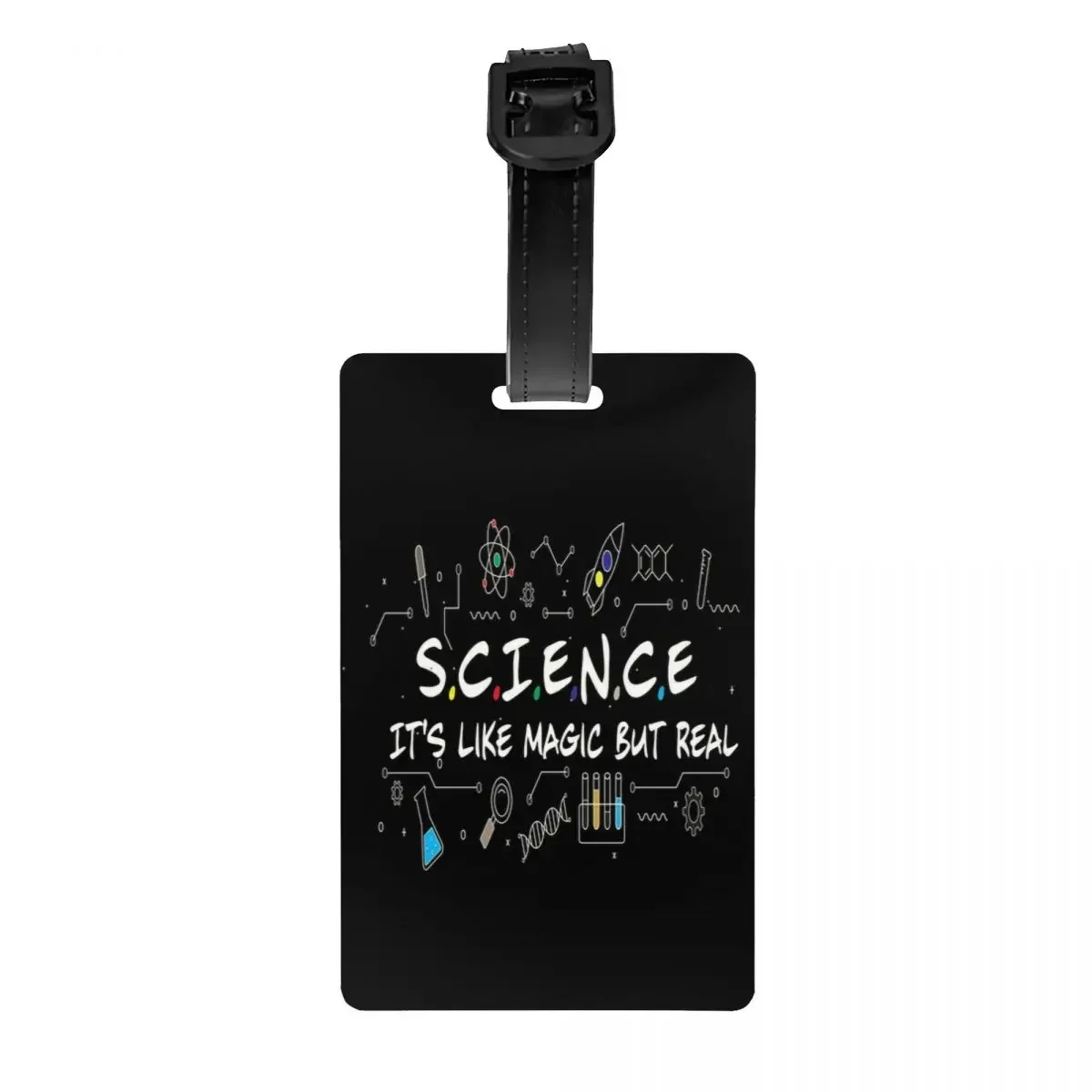 

Science It's Like Magic But Real Luggage Tags For Suitcases Cute Chemistry Math Teacher Baggage Tags Privacy Cover ID Label