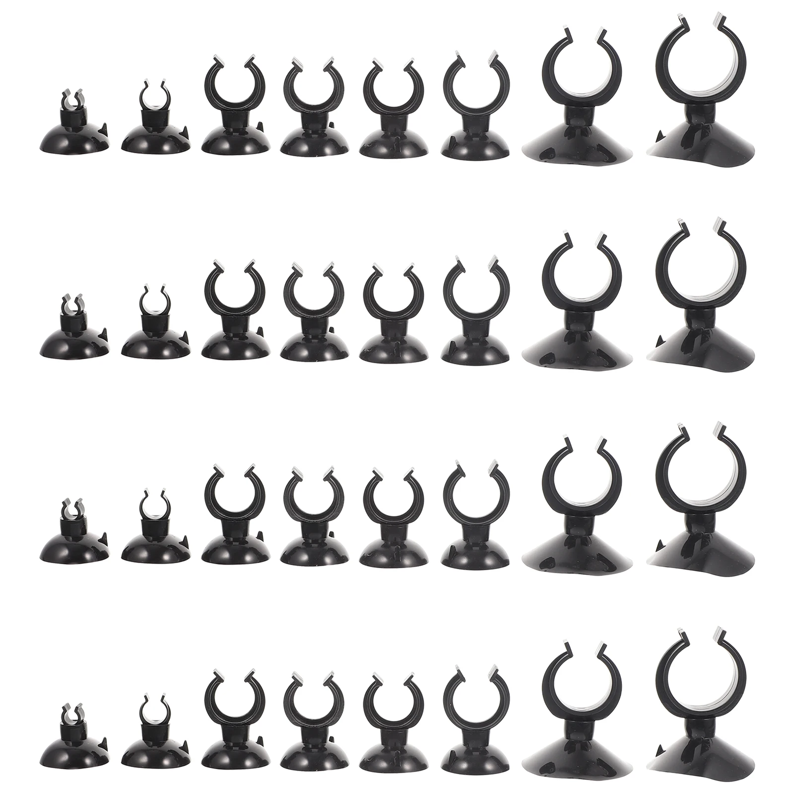 

40Pcs Suction Cup Clips Abs Black Tubing Holder Hose Clamp Fish Tank Aquarium Glass Surface