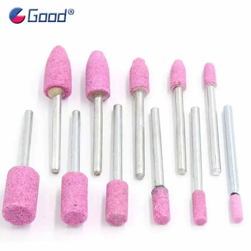 10Pcs Abrasive Mounted Stone Ceramic Grinding Head Polishing Abrasive Wheel 3mm Shank For Dremel Burring Trimming Parts