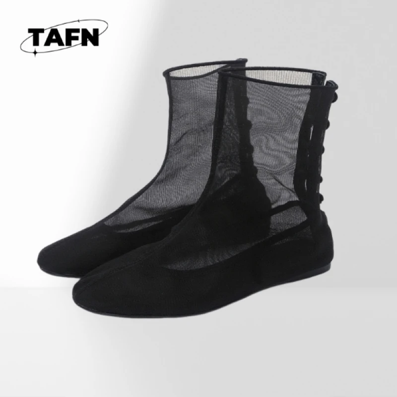 

25 новых простых сетчатых сапог с усовершенствованной текстурой, красивые модные нескользящие износостойкие сапоги из овчины, темперамент AD1501