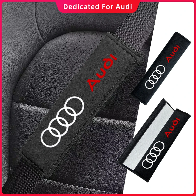 2PCS Car suede Seatbelt Shoulder Pad Driving Seat Belt Vehicle Pad Cover For Audi A4 b6 b8 b7 b9 b5 A6 A3 A8 Q3 Q5 Q7 Q8 TT TTS